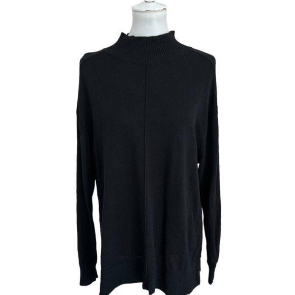 Karen Scott cotton seam front mock neck sweater - Picture 1 of 10